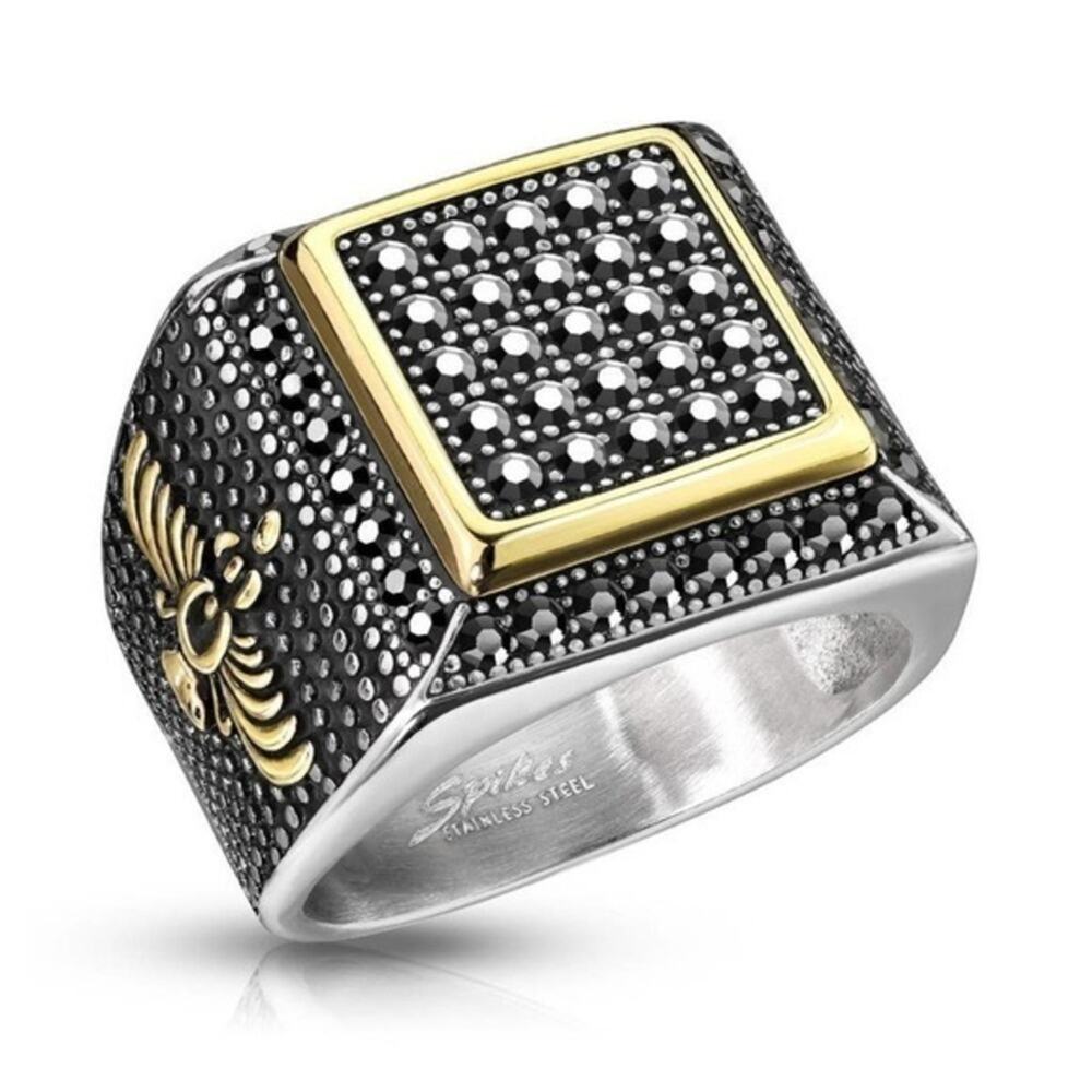New stainless steel ring with CZs size 10